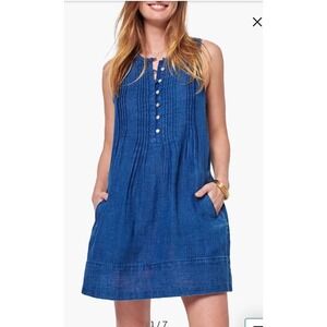 Isha‎ Sleeveless Organic Cotton Dress Faherty Navy Size Large Sleeveless